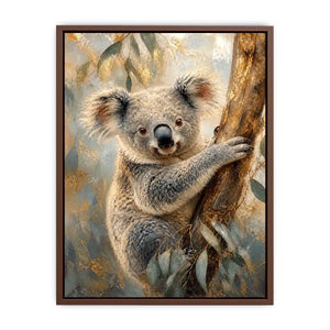 Golden Eucalyptus Glow premium canvas wall art for modern home decor.