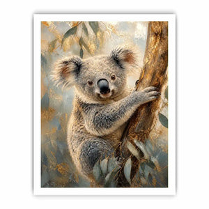 Golden Eucalyptus Glow premium canvas wall art for modern home decor.