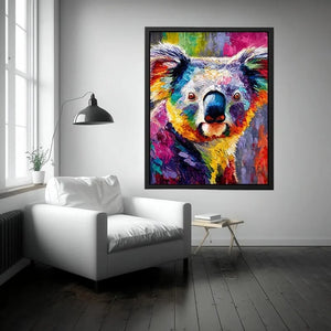 Prismatic Koala Muse premium canvas wall art for modern home decor.