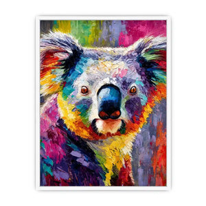 Prismatic Koala Muse premium canvas wall art for modern home decor.