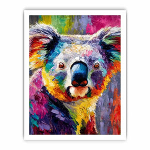 Prismatic Koala Muse premium canvas wall art for modern home decor.