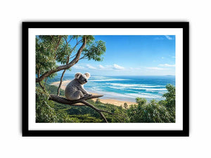 Coastal Dream Koala premium canvas wall art for modern home decor.