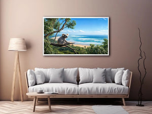 Coastal Dream Koala premium canvas wall art for modern home decor.