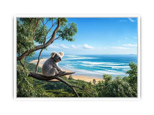 Coastal Dream Koala premium canvas wall art for modern home decor.