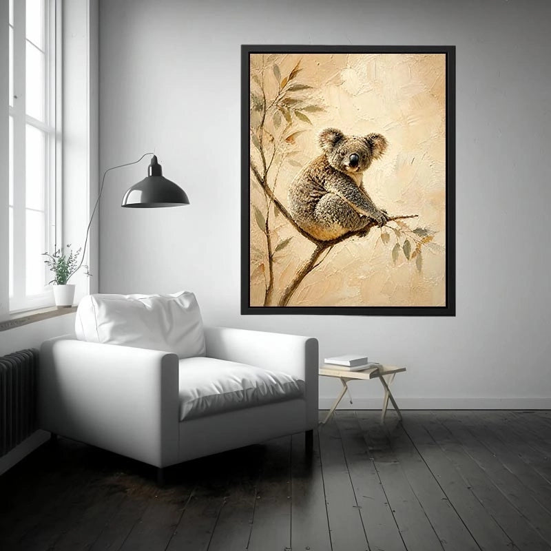 Neutral Harmony Koala premium canvas wall art for modern home decor.