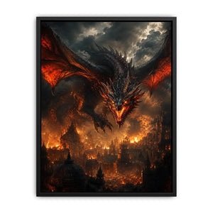Infernal Dominion Dragon premium canvas wall art for modern home decor.