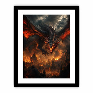 Infernal Dominion Dragon premium canvas wall art for modern home decor.