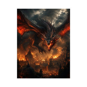 Infernal Dominion Dragon premium canvas wall art for modern home decor.