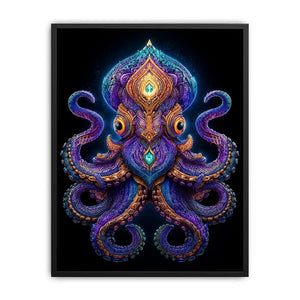 Intricate celestial octopus artwork with glowing psychedelic patterns and cosmic symbolism