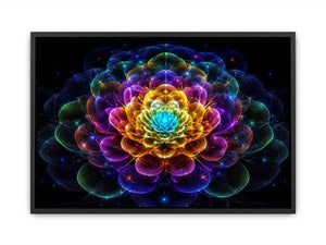 Sacred geometric flower canvas art for modern living room decor
