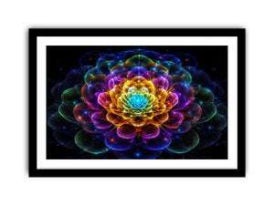 Sacred geometric flower canvas art for modern living room decor