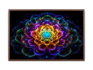 Sacred geometric flower canvas art for modern living room decor