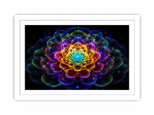 Sacred geometric flower canvas art for modern living room decor