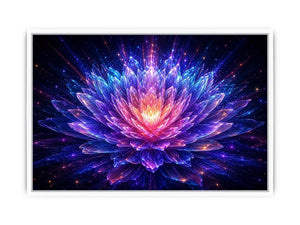 Crystal lotus bloom canvas art for modern living room decor