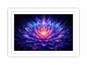 Crystal lotus bloom canvas art for modern living room decor
