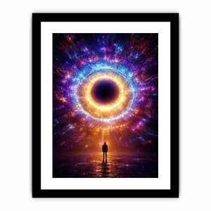 Surreal cosmic portal canvas art for modern living room and luxury office decor.