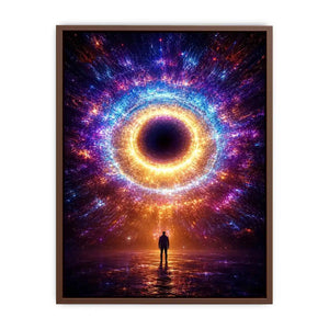 Surreal cosmic portal canvas art for modern living room and luxury office decor.