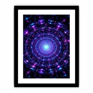 Futuristic neon tunnel canvas art for modern gaming room and luxury office decor.