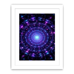 Futuristic neon tunnel canvas art for modern gaming room and luxury office decor.