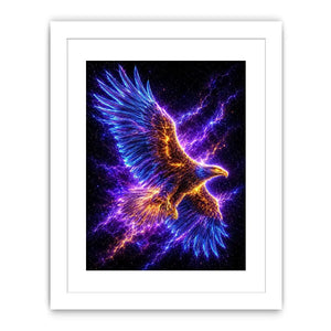 Futuristic glowing eagle canvas art for modern office and luxury living room decor.