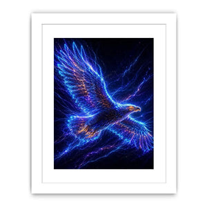 Futuristic glowing eagle canvas art for modern office and luxury living room decor.