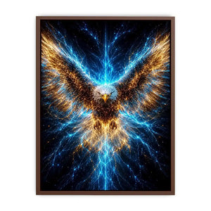 Powerful glowing eagle canvas art for modern office and luxury living room decor.