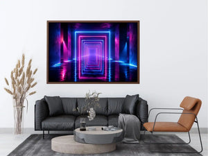 Infinite Neon canvas art for modern luxury decor.