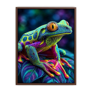 Colorful psychedelic frog artwork canvas art for elegant living room decor