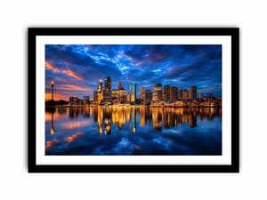 Sydney skyline photography canvas art for modern office or living room decor.