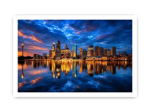 Sydney skyline photography canvas art for modern office or living room decor.