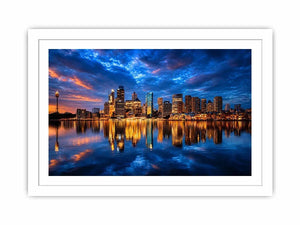 Sydney skyline photography canvas art for modern office or living room decor.