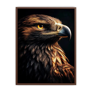Eagle portrait canvas art with golden light for luxury office wall decor.