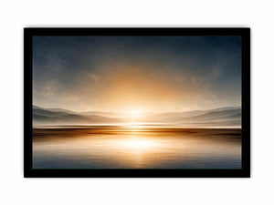 Minimal neutral shoreline canvas art for calm bedroom decor.