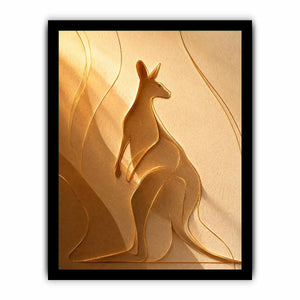 Minimal kangaroo line art canvas for neutral bedroom decor.