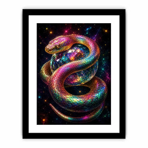 Colorful fantasy snake canvas art for bold creative room decor.