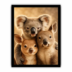 Koala and kangaroo canvas art for soft nursery room decor.