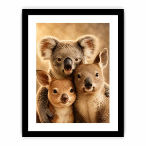 Koala and kangaroo canvas art for soft nursery room decor.