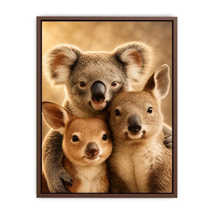 Koala and kangaroo canvas art for soft nursery room decor.
