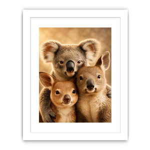 Koala and kangaroo canvas art for soft nursery room decor.
