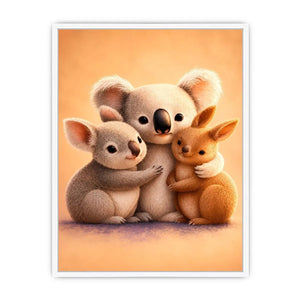 Cute koala and kangaroo canvas art for nursery or kids room decor.