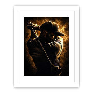 Moody golfer canvas art for office, mancave, or sports room decor.