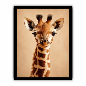 Cute giraffe animal canvas art for nursery and modern kids room decor.