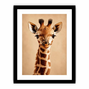 Cute giraffe animal canvas art for nursery and modern kids room decor.