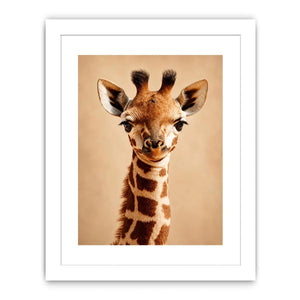 Cute giraffe animal canvas art for nursery and modern kids room decor.