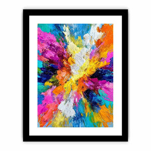 Colorful abstract canvas art with bold brushstrokes for modern living room decor.