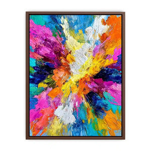 Colorful abstract canvas art with bold brushstrokes for modern living room decor.