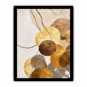 Gold neutral geometric abstract canvas art for luxury bedroom and living room decor.