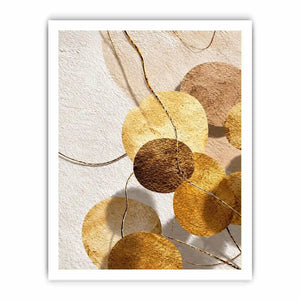 Gold neutral geometric abstract canvas art for luxury bedroom and living room decor.