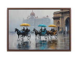 Monsoon Mumbai carriage canvas art for elegant travel inspired decor.