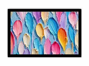 Colorful impasto petal canvas print for bright modern room decor.